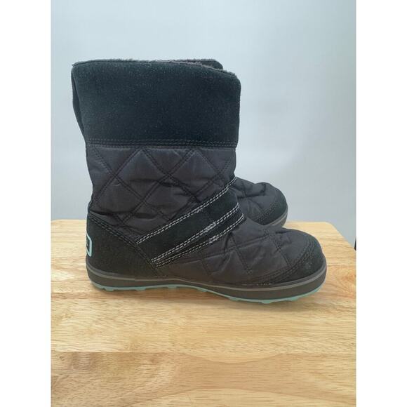 SOREL Glacy Size 9 Women's Black Suede quilted pull on Waterproof‎ Winter Boots - Picture 2 of 8